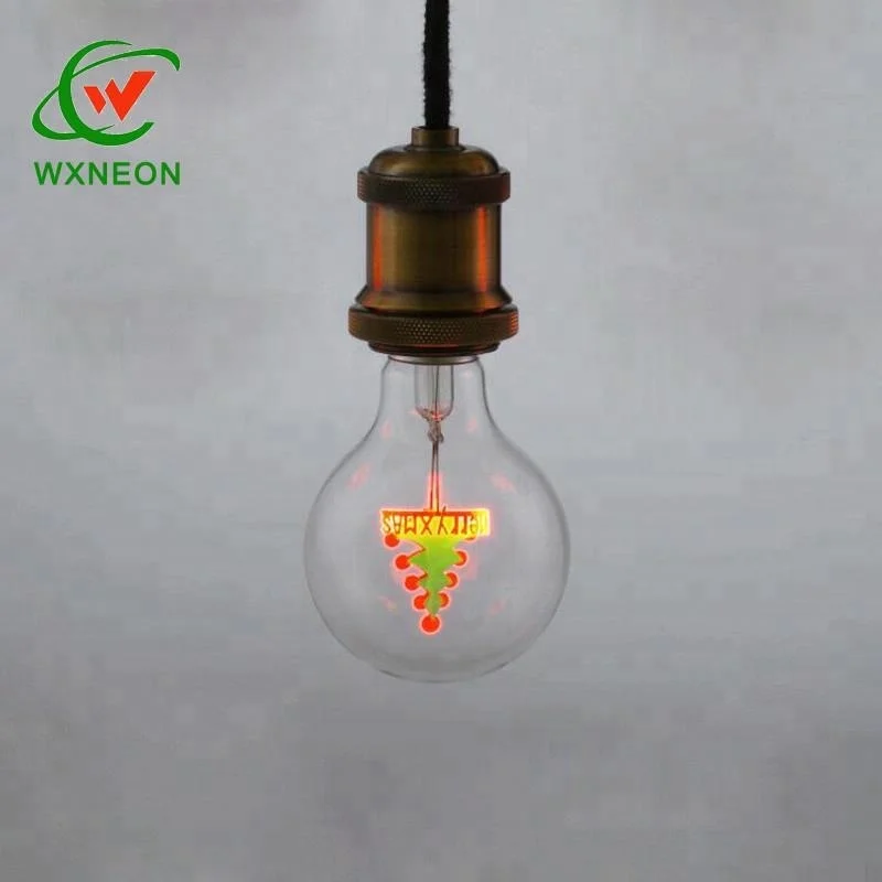 2W G80 E27 Edison Christmas Tree Flower Flickering Flame Flash Bulb