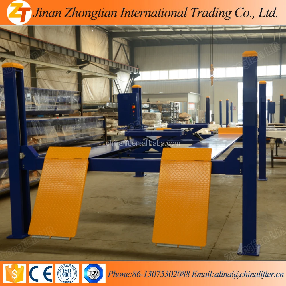 Hydraulic Steel Auto Lift Four Posts Car Lift Hoist Car Repair Lift