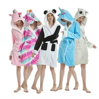 

2019 new winter robe unicorn sleepwear animated fashion flannel unicorn bathrobe for women