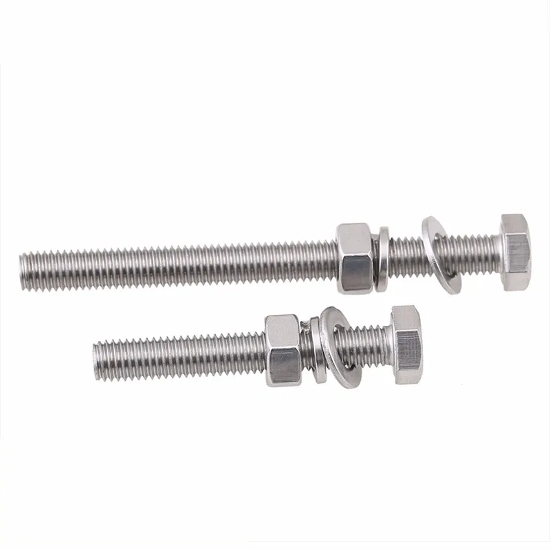 M8*40mm A2 A4 B8 B8M Stainless Steel Hex Bolt and Nut With Flat Washer ...