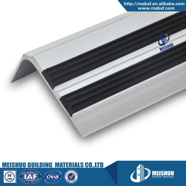 
Ramp aluminum alloy profile flexible PVC rubber filler anti-slip strip for stairs 