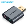 External USB Audio Adapter Sound Card with Stereo Headphone Speaker