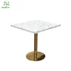 Home furniture gold finish faux marble top dining table