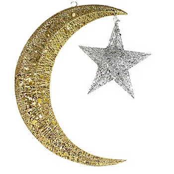 New Design Star Moon Shape Metal Christmas Decorations For Gifts
