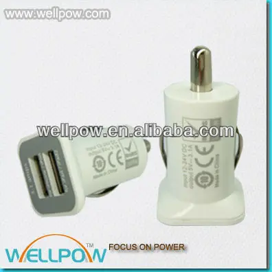 Dual USB Car Charger For Mobile Phone/Camera/GPS
