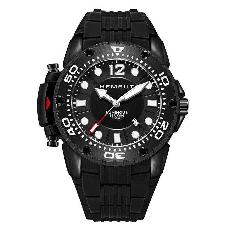 

Luminous Display Stainless Steel Quartz Man Watch, Black;blue;silver