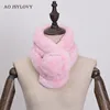 Factory direct women collar winter rabbit fur ball scarf