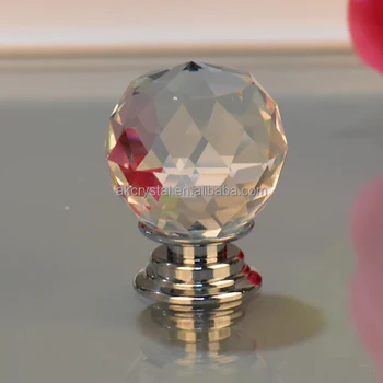 Akk1793 Wholesale Diamond Faceted Ball Shape Crystal Glass Drawer