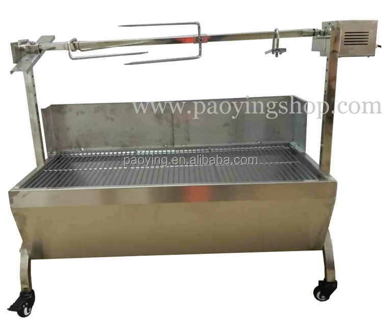 

89cm Heavy Duty Stainless Steel Spit Roaster Rotisserie Charcoal BBQ Grill with 60kg Motor