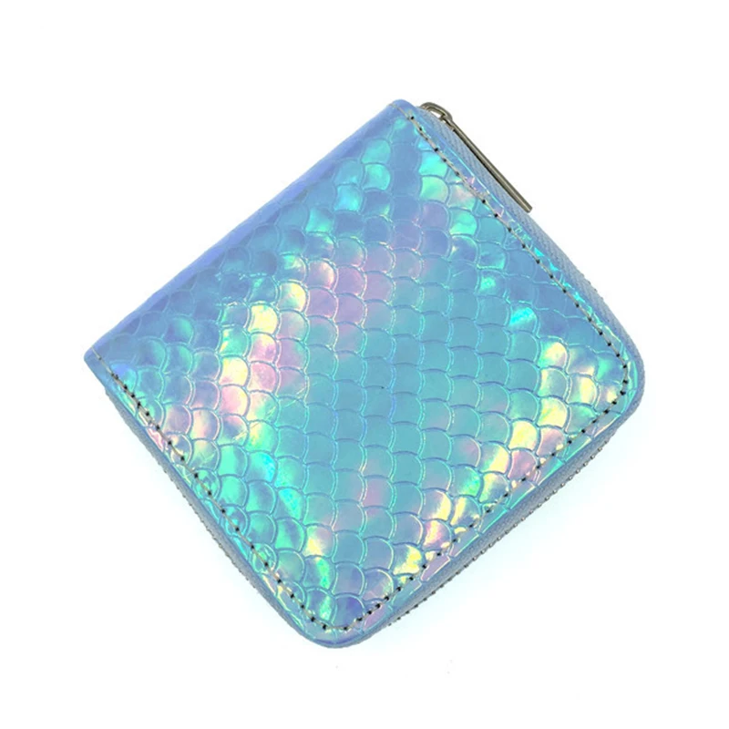 

Cross-Border Exclusive 4 Color Embossed Mermaid PU Purse Women's Wallet, White, purple, blue, pink