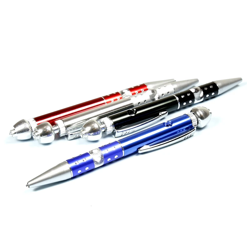 

Wholesale 4 Colors  Ball Point Pen Style Aluminum Alloy Smoking Pipes with Tobacco Bowl, Black;blue;red;silver