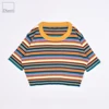short style stripe summer sweater pullover womens