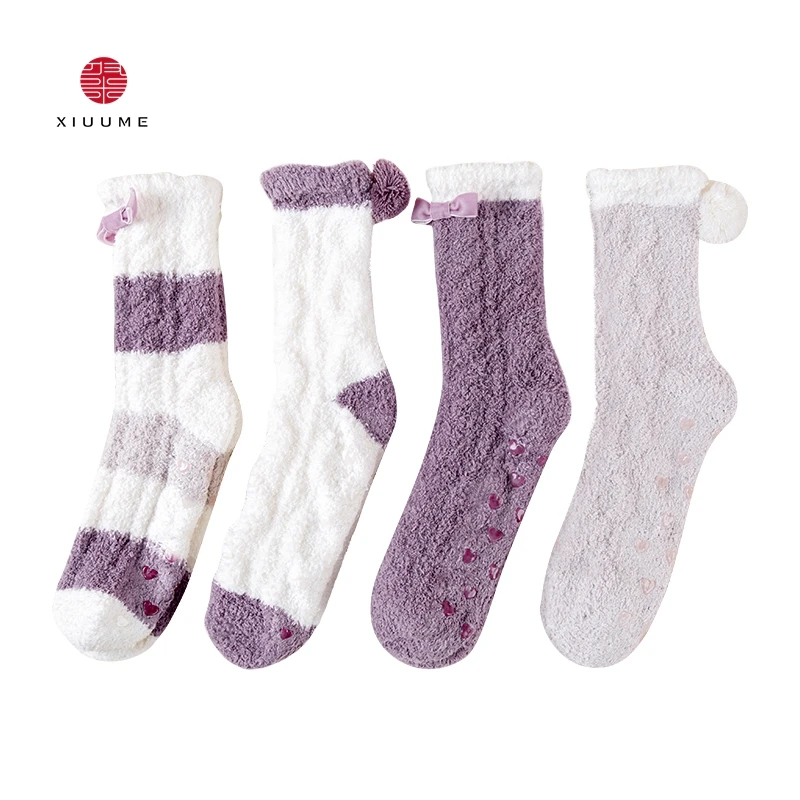 

Hotsale wholesale custom non slip sleeping thick floor warm fuzzy socks