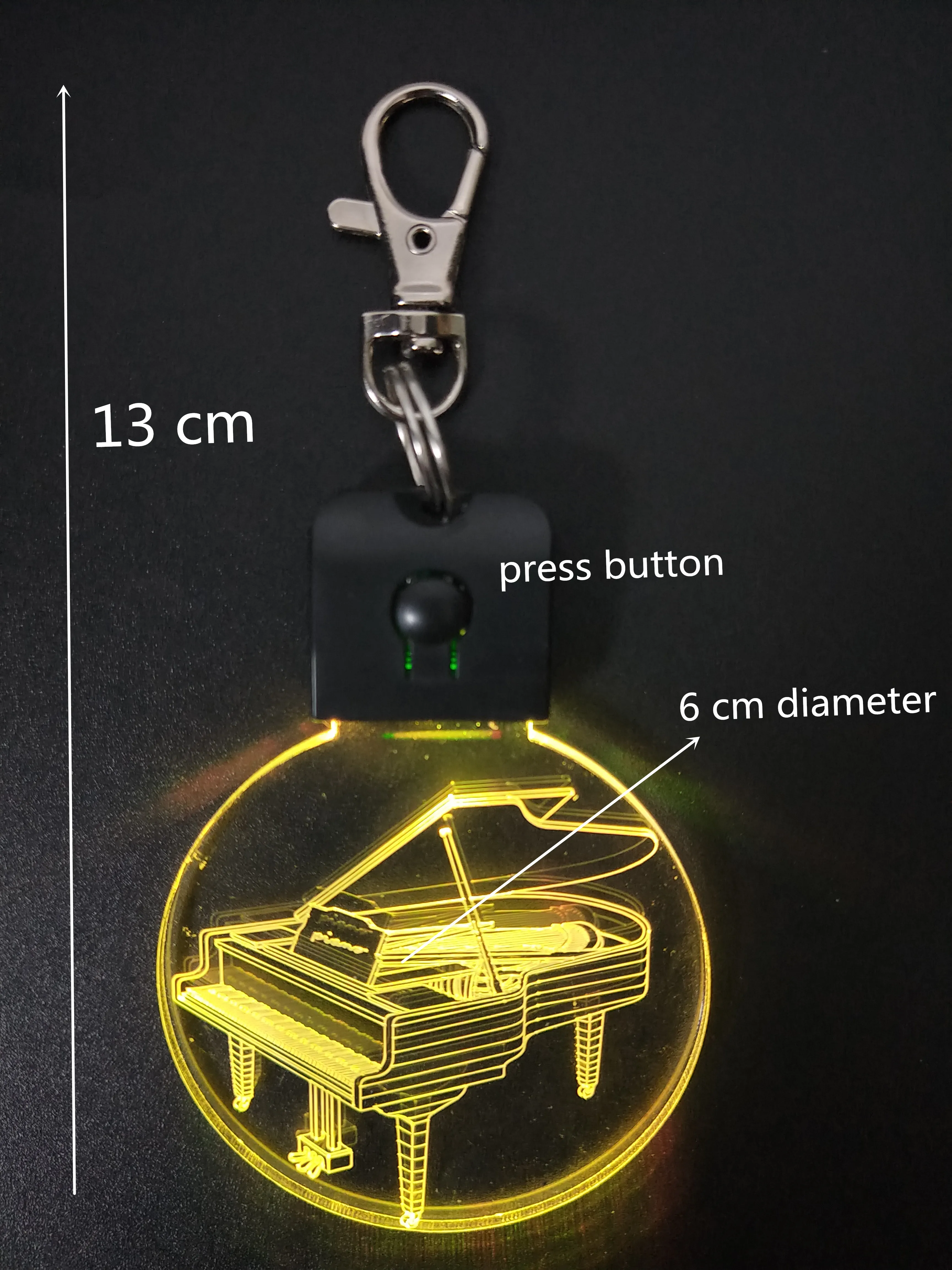 2019 New Arrival Mini Gadget Laser Engraving Violin Led Light Keychain