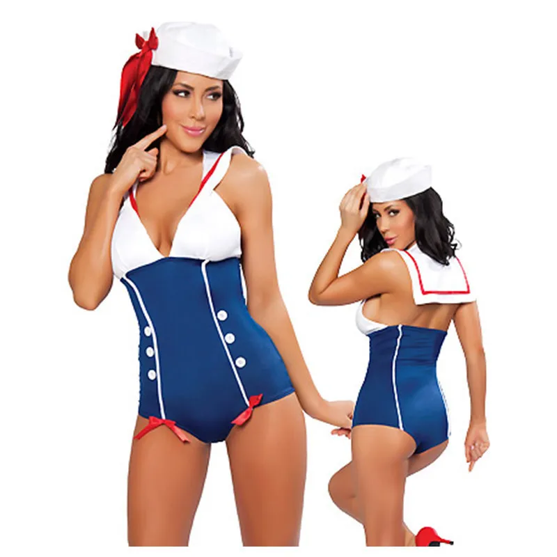 Halloween party COSPLAY sailor navy suit uniform temptation sexy sailor uni...