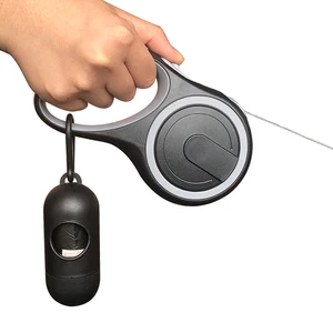 Image of Pet Puppy Extendable Outdoor Automatic Retractable Dog Leash with poop bag