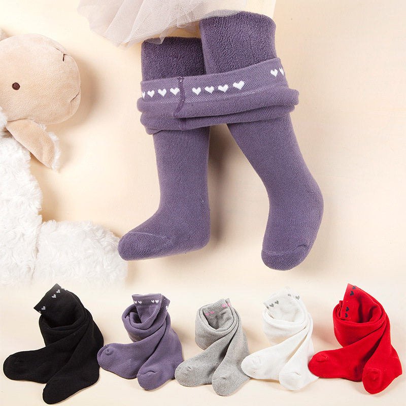 

2019 colorful hot sale kids baby girls thick terry tight pantyhose, 5 colors