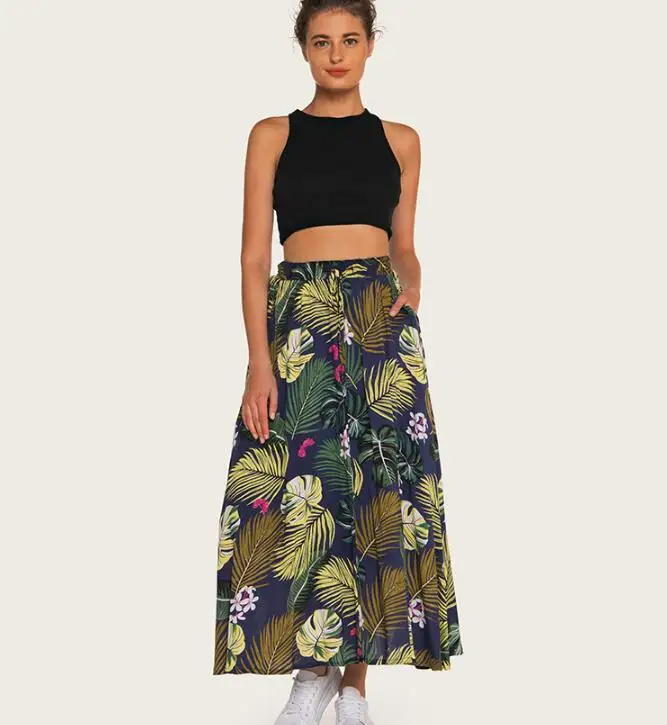 

cz39433s Smart italian design bohemian cotton 3 COLORS Size - elastic waist pleated long maxi skirt, White;black;navy