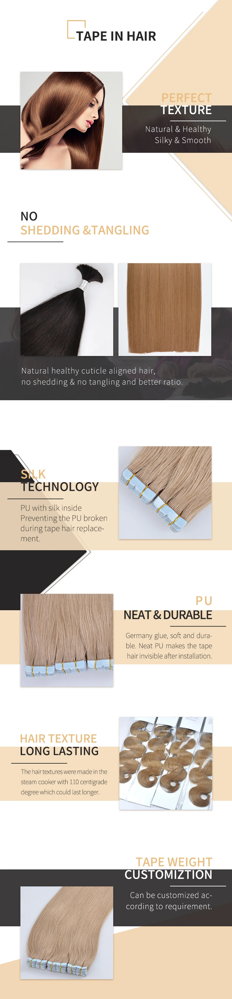 LeShine Tape Hair Russian Invisible Sample Remy Human Extension Tape in Human Hair Extensions Brazilian Hair details