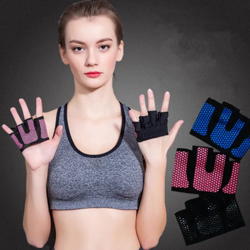 

Sports Fitness Anti-Skid Four-Finger Glove Weight Lifting Half Finger Gloves, Blue;black;pink;silver