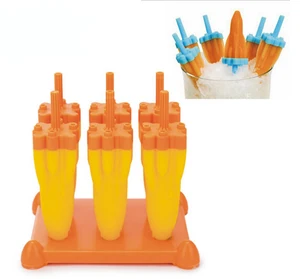 Image of 6pcs kids plastic rocket ice mold popsicle mold