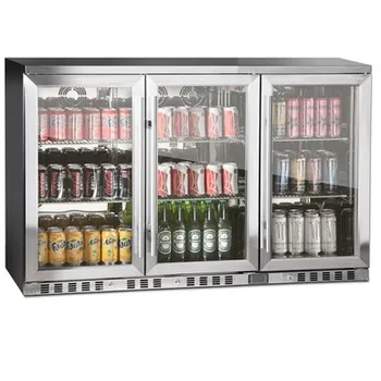 3 door glass bar fridge