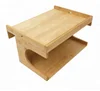 Double Layer Caddy Nightstands Headboard Shelf Multipurpose Use as Table Breakfast Bed Tray Bamboo Bedside Shelf
