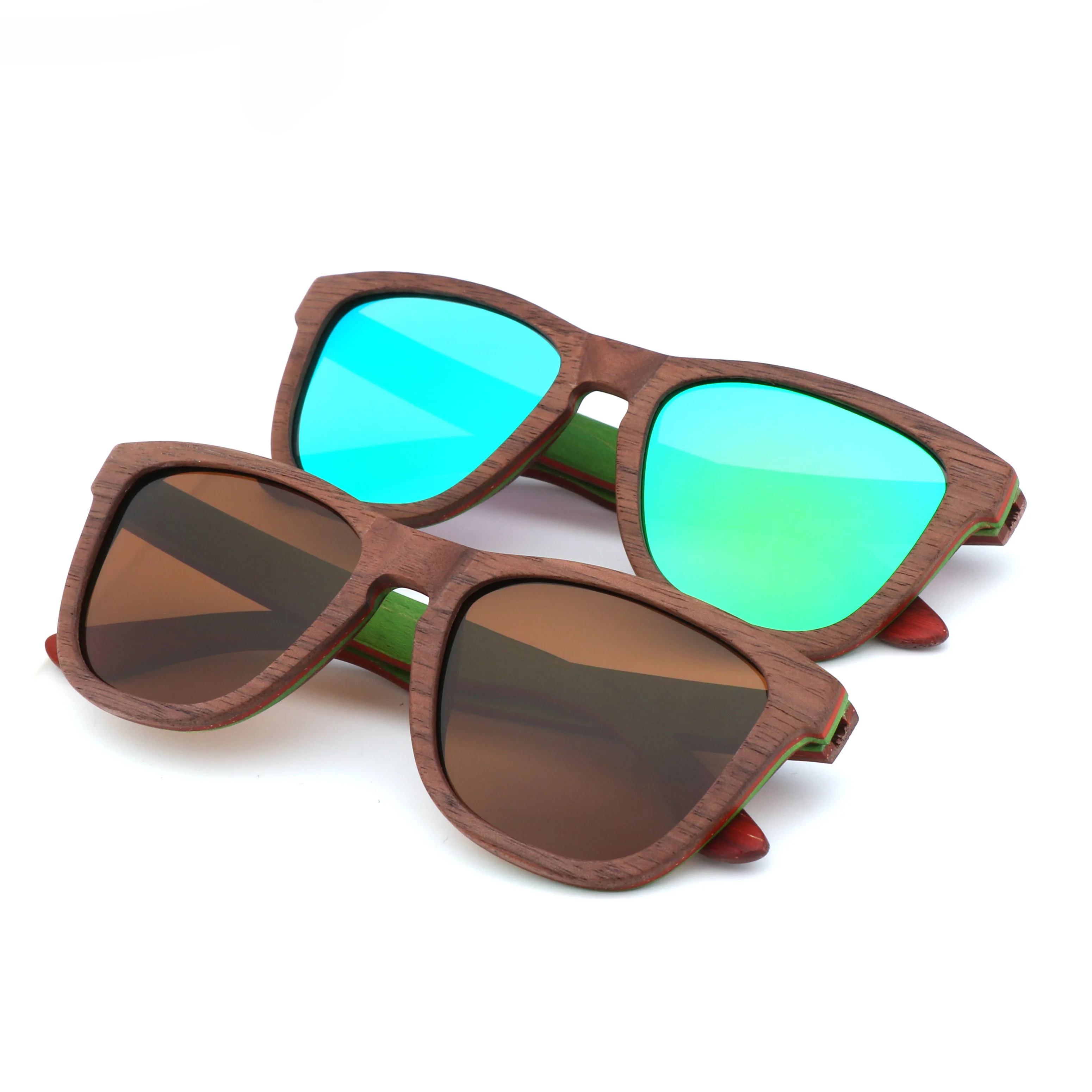 

HIgh End Green Wood Mezzanine Sun glasses Spot Wooden sunglasses, Brown, green,