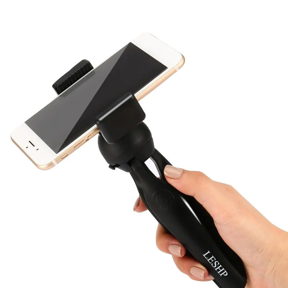 

LESHP Mini Tripod+ Remote Shutter+Cell Phone Holder LESHP stand, Black
