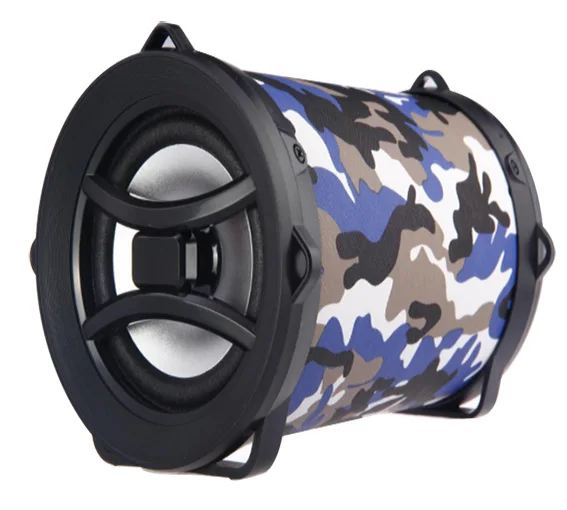 

Outdoor fabric Blue tooth speaker USB play stereo portable with FM radio wireless speaker gun barrel speaker, Black