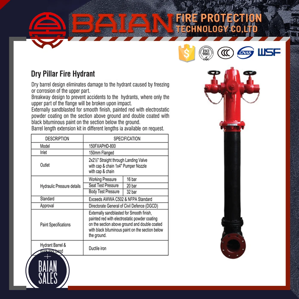 Pillar Fire Hydrant En 14384 Type A - Buy Pillar Fire Hydrant,fire 