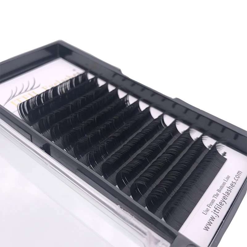 

whole sale private label permanent false silk individual 5d easy fan siberian mink lashes extensions human hair eyelashes vendor, Black