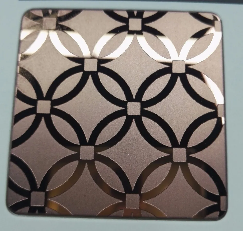 佛山玫瑰金镜面蚀刻颜色不锈钢装饰板 304 不锈钢板用于电梯装饰