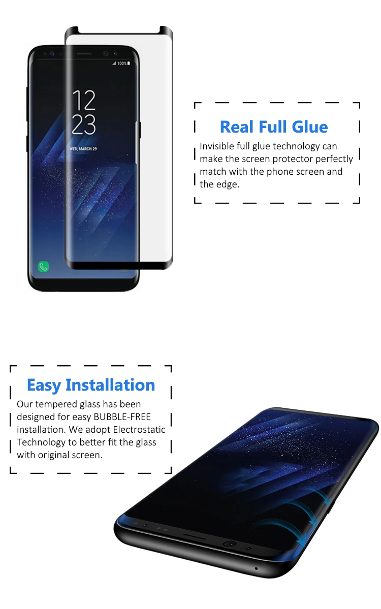 Focuses Factory Top Selling Products Mobile Phone Accessories For Samsung Screen Protector Note 8 Good Glue Tempered Glass