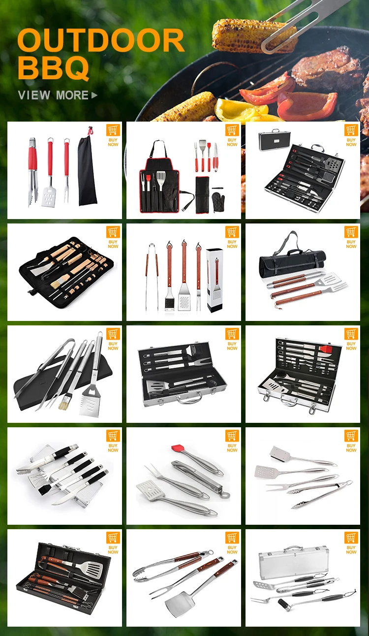 Amazon Hot Sale 20 Pieces Bbq Accessory Grill Tongs Skewers Brush Bbq Grill Tools Bbq Tools Set