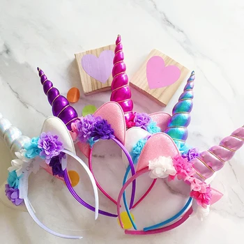 Wholesale Colorful Unicorn Headband Birthday Party Decoration