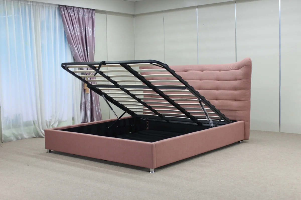 
Black PU PVC modern soft lift up storage latest bed designs 