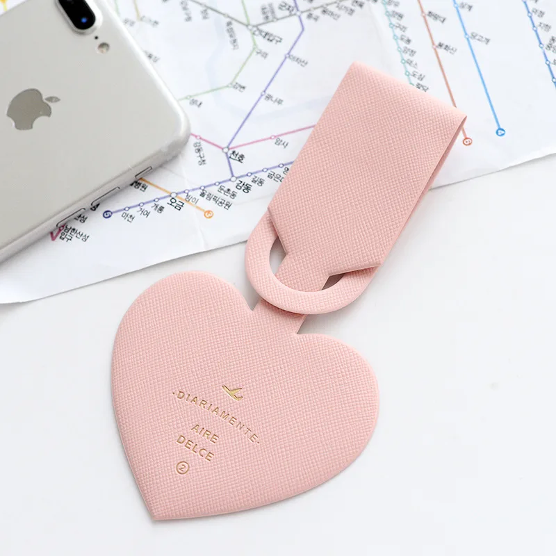

cheap blank travel leather airplane heart shape luggage tag, Custom color
