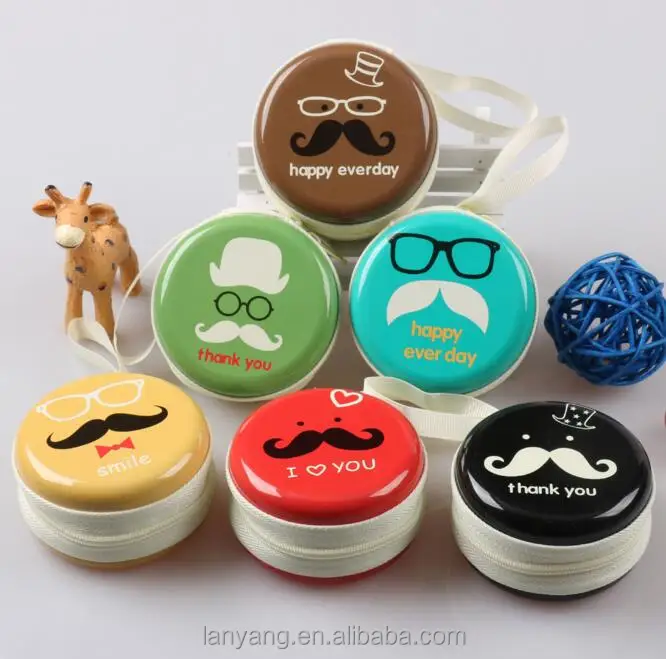 Mustache Tin Wallet Clutch Cha