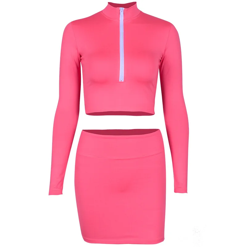 

Sexy Two Piece Set Halter Bralette Crop Top and Mini Skirt summer Outfits Club Dress Suit