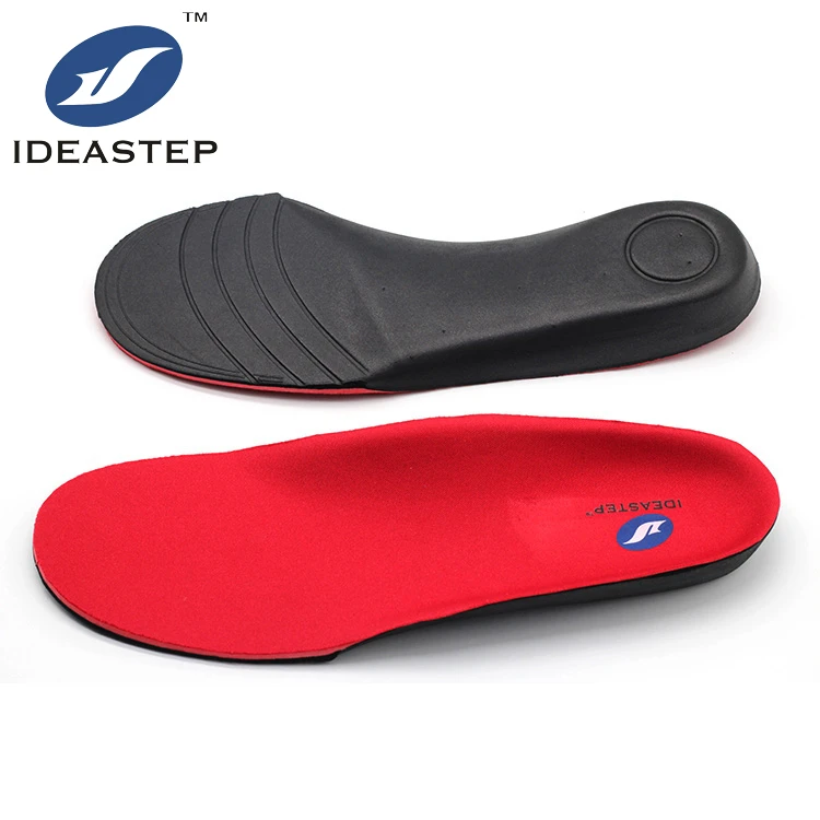

Ideastep best designer deep heel cup high arch support rigid orthopedic insole and medical insole for flat feet, Red+black