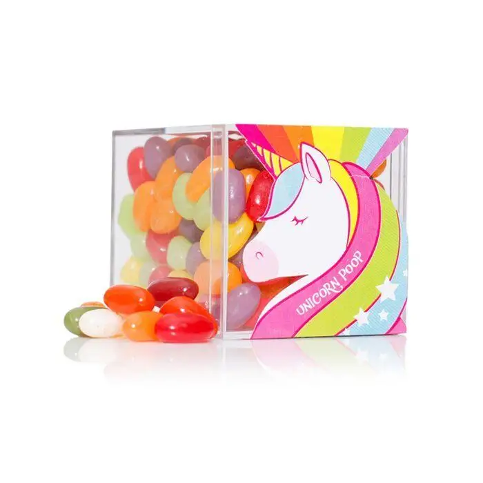 

Unicorn Stickers Custom Acrylic Plexiglass Sweet Candy Box, Clear, or other avaliable colors