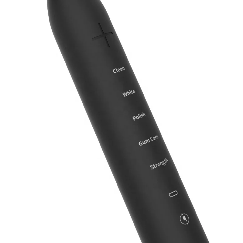 
Waterproof IPX7 Wireless Rechargeable Dupont Brush Black Ultrasonic Electric Toothbrush 