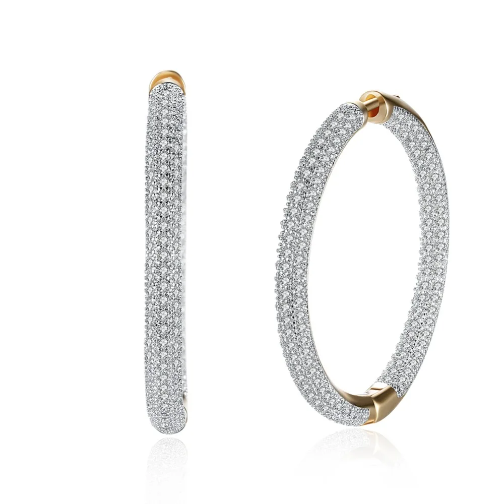 

Women 18K Gold Plated Hoop Earrings 3A+ Zircon Earring