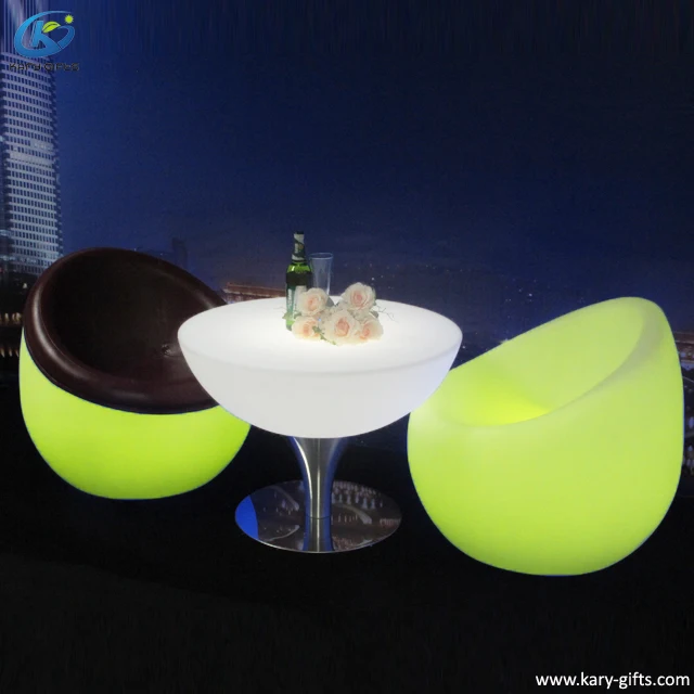 Leather Cushion Coffee Bar Outdoor LED sofa