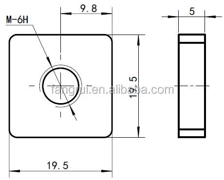 Customized M4 M5 M6 M8 M10 1/4-20 Square Stamping Nut Rectangular Nut ...