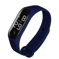 

2019 cheap item promotional silicone waterproof black 3-LED sports watch for promotional gift