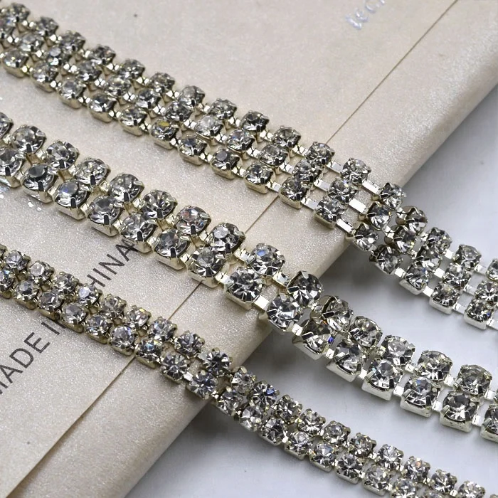 Top quality eco-friendly hand-made crystal cup chain , Chain crystal trims cup Chain for Wedding Cake Decoration