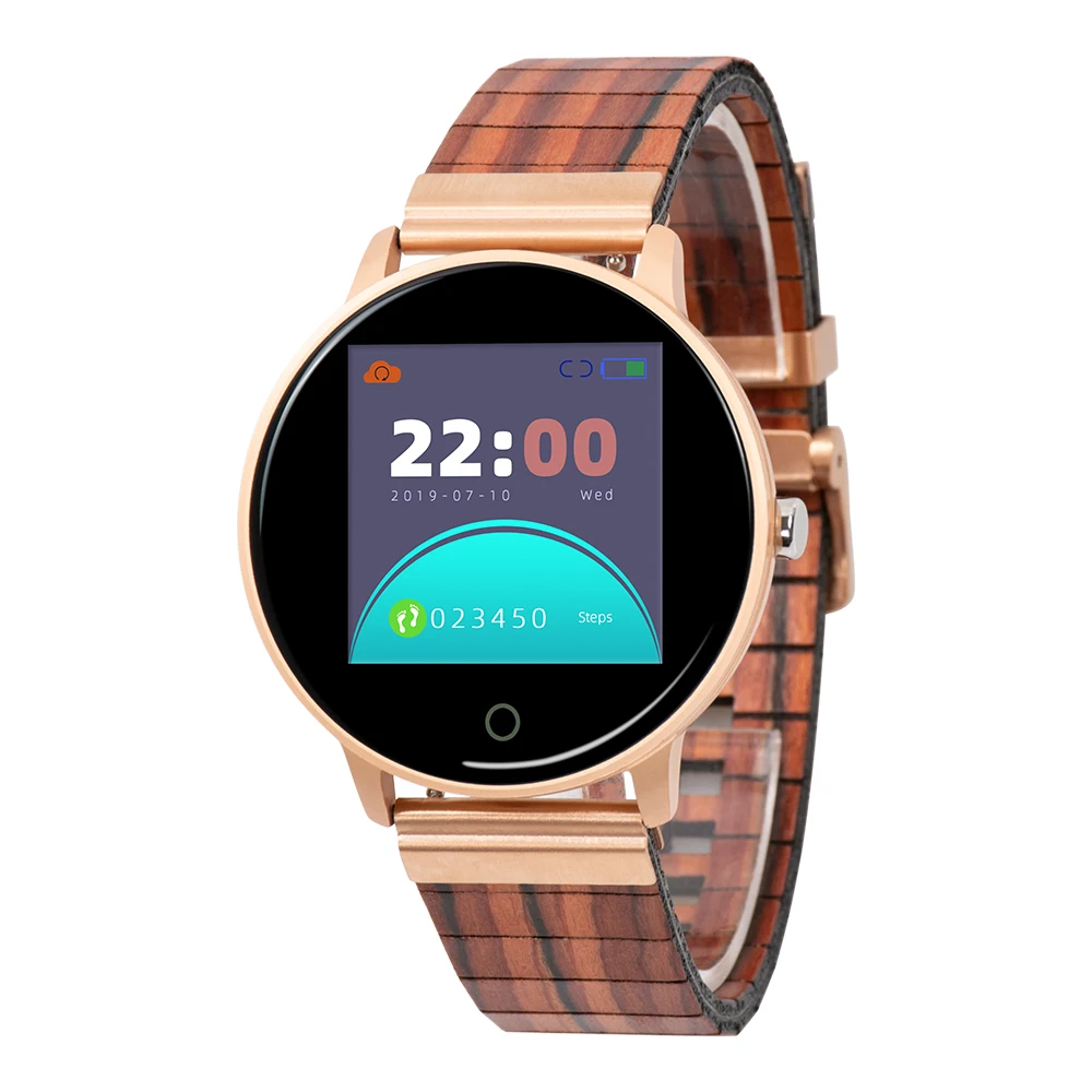 

2019 fashion water resistant wood smart watch for wholesale