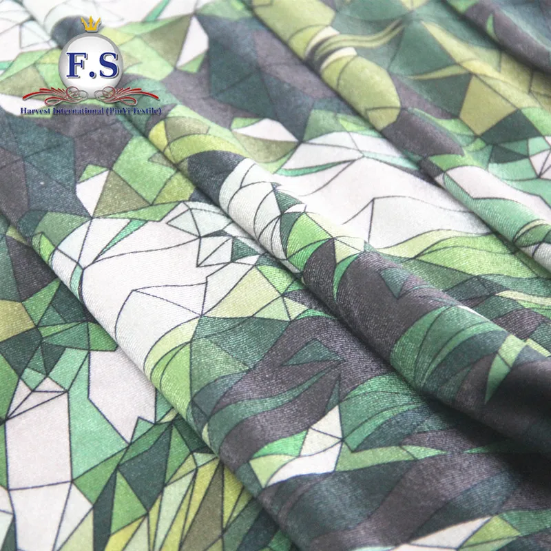 
2019 new custom digital print 92% polyester 8% spandex shining velvet stretch knit fabric 200gsm 